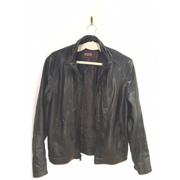 michael kors zip front leather jacket